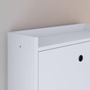 Ver imagem 7 de Kit Sapateira Vertical 3 Gavetas Basculantes Branco 2 Mesinhas Canto Quarto Nicho Off White/Cinamomo