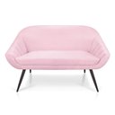 Ver imagem 3 de Kit 01 Namoradeira 02 Lugares e 02 Poltronas Giovana Suede de Ferro Rosa Bebê