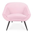 Ver imagem 2 de Kit 01 Namoradeira 02 Lugares e 02 Poltronas Giovana Suede de Ferro Rosa Bebê