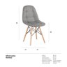 Kit 3 Cadeiras Estofadas Eames Eiffel Botonê - Cinza - Base de Madeira Clara - 7