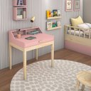 Ver imagem 2 de mesa estudo rosa infantil gaveta, nicho, ideal para tarefas