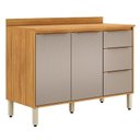 Ver imagem 7 de Balcão para Cozinha 2 Portas 3 Gavetas Pia 120cm com Tampo Plena Amarelo/Cinamon/Nude Prime Tx