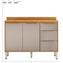 Ver imagem 2 de Balcão para Cozinha 2 Portas 3 Gavetas Pia 120cm com Tampo Plena Amarelo/Cinamon/Nude Prime Tx