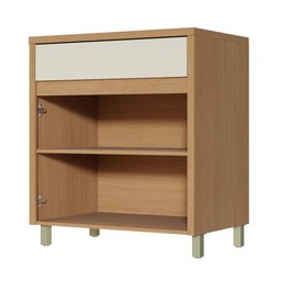 Balcão de Cozinha 2 Portas 1 Gaveta 80cm Nesher Condessa Mdf Carvalho/greige - 3