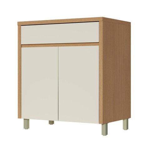 Balcão de Cozinha 2 Portas 1 Gaveta 80cm Nesher Condessa Mdf Carvalho/greige
