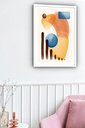 Ver imagem 2 de Quadro Decorativo Abstrato Formas Pedras Marrom - 70x50cm:moldura Branca