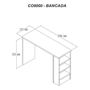 Ver imagem 7 de Bancada Balcão Gourmet Americano Mesa Cozinha Multiuso 3 Nichos CO8000 Naturalle - Decibal Móveis