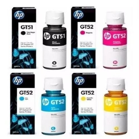 Kit 4 Garrafa Refil De Tinta Hp Gt51 Gt52 Gt 5810 Original.