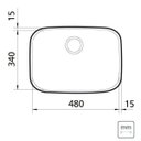 Ver imagem 2 de Cuba Retangular Inox 48cmx34cm com Escape 48BL Tramontina