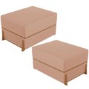 Ver imagem 1 de Kit 02 Puffs Decorativo Retangular para Sala de Estar Domus L02 Linho Rosê - Lyam Decor