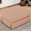 Ver imagem 2 de Kit 02 Puffs Decorativo Retangular para Sala de Estar Domus L02 Linho Rosê - Lyam Decor