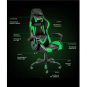 Ver imagem 3 de Cadeira Gamer Reclinável 140 Graus com Rodinhas Xzone Cgr-01 Preto Verde