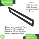 Ver imagem 4 de Puxador Inox U Para Porta Pivotante Preto Fosco 90cm