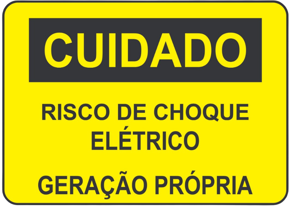 Placa Cuidado - Geração Própria - Energisa Cemig Enel Goias Celesc Eletrobras 25x18 CA 1mm 10un - 3