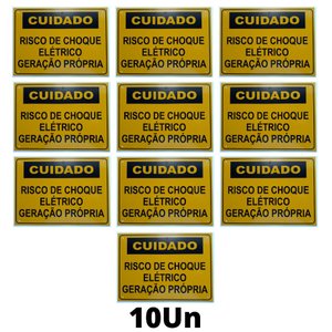 Placa Cuidado - Geração Própria - Energisa Cemig Enel Goias Celesc Eletrobras 25x18 CA 1mm 10un