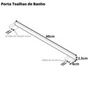 Ver imagem 4 de Porta Toalhas Para Banho Master Preto Fosco 60cm