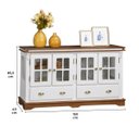 Ver imagem 4 de Balcão Buffet 4 Portas 2 Gav. Prateleiras em Vidro Manchester 2041 Linz Móveis - Branco/imbuia Glaze