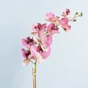 Ver imagem 2 de Arranjo de Orquídea Artificial Rosa 3D no Vaso de Vidro Bronze Médio