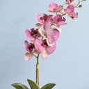 Ver imagem 2 de Arranjo de Orquídea Artificial Rosa 3D no Vaso de Vidro Rose Gold Médio