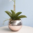 Ver imagem 5 de Arranjo de Orquídea Artificial Tigre 3D No Vaso Rose Gold Médio