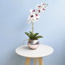 Ver imagem 7 de Arranjo de Orquídea Artificial Tigre 3D No Vaso Rose Gold Médio