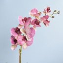 Ver imagem 2 de Arranjo de Orquídea Artificial Rosa 3D no Vaso Prateado Médio