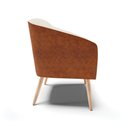 Ver imagem 5 de Kit 2 Poltronas Stella Corano Nozes com Linho Bege A19 Pés Palito