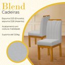 Ver imagem 2 de Kit 2 Cadeiras Blend Estofadas Pés Madeira Maciça Apartamento Moderno Confortável Premium - Cinza