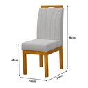 Ver imagem 4 de Kit 2 Cadeiras Blend Estofadas Pés Madeira Maciça Apartamento Moderno Confortável Premium - Cinza