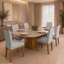 Ver imagem 3 de Kit 2 Cadeiras Blend Estofadas Pés Madeira Maciça Apartamento Moderno Confortável Premium - Cinza