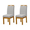 Ver imagem 1 de Kit 2 Cadeiras Blend Estofadas Pés Madeira Maciça Apartamento Moderno Confortável Premium - Cinza