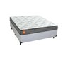 Cama Box Casal Colchão Mola Ensacada Bangkok Inducol + Box Sintético Branco (68x138x188) - 1