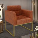 Ver imagem 2 de Poltrona Elisa Corano Base Metálica Industrial Dourado D03 - D’Rossi
