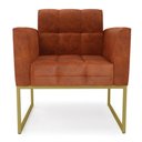 Ver imagem 3 de Poltrona Elisa Corano Base Metálica Industrial Dourado D03 - D’Rossi