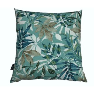 Capa de Almofada Waterblock Impermeável Antimofo Antiácaro Área Externa 45cmx45cm:Folha verde/azul