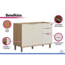 Ver imagem 5 de Gabinete Cozinha Modulado Balcão p/ Pia Bless 2PT 3g 120cm Jequitiba/Off Linea
