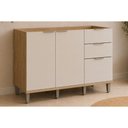 Ver imagem 1 de Gabinete Cozinha Modulado Balcão p/ Pia Bless 2PT 3g 120cm Jequitiba/Off Linea
