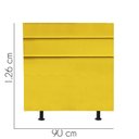 Ver imagem 2 de Cabeceira Estofada Argentina 90cm Solteiro Para Cama Box Quarto Suede Amarelo - Gat Magazine