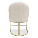 Ver imagem 2 de Kit 04 Cadeiras Poltrona de Jantar Bela Linho Bege Base Metálica Industrial Dourado - Pallazio