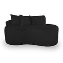 Ver imagem 3 de Sofá Curvado Feijão Moderno Sala 2 Lugares Bouclé Preto