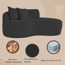 Ver imagem 6 de Sofá Curvado Feijão Moderno Sala 2 Lugares Bouclé Preto