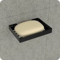 Kit Porta Sabonete e Shampoo Parede Para Banheiro Preto Plus - 2