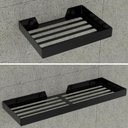 Ver imagem 1 de Kit Porta Sabonete e Shampoo Parede Para Banheiro Preto Plus