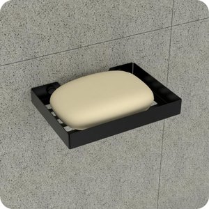 Suporte Porta Sabonete Para Banheiro de Parede Preto Plus