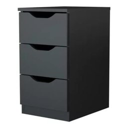 Gaveteiro com 3 Gavetas Preto - Multivisão - 1