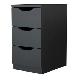 Gaveteiro com 3 Gavetas Preto - Multivisão