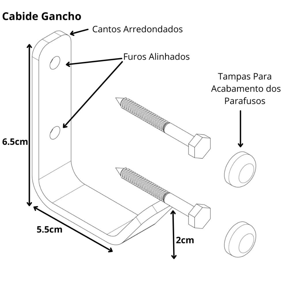 Cabide Gancho De Parede Preto Fosco Para Toalha Plus - 3