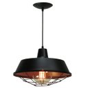 Ver imagem 1 de Luminária Pendente Industrial Retro 36cm Grade Preta e Cobre