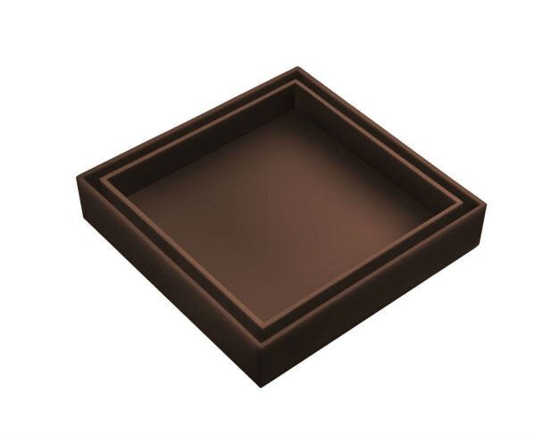 Ralo Invisível/oculto com Tela de Proteção Marrom Escuro 150 mm - 1