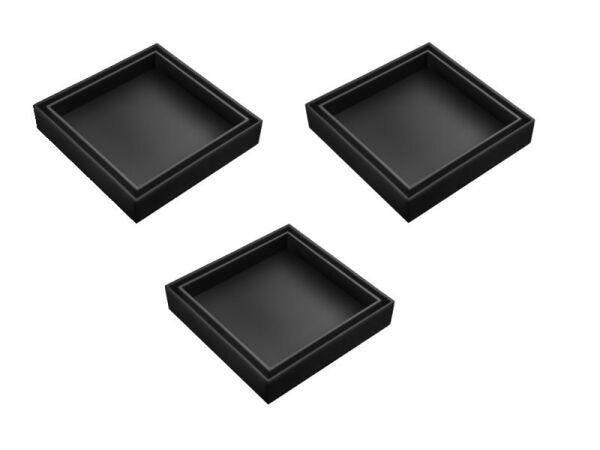 Kit Com Três Ralos Invisíveis/ocultos com Tela de Proteção Preto - 3